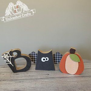 Handmade Boo Wood Halloween Decor
